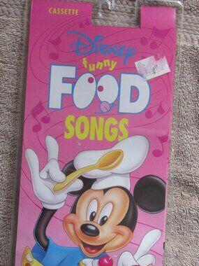 Unopened 1994 Disney Funny Food Songs cassette in original plastic package